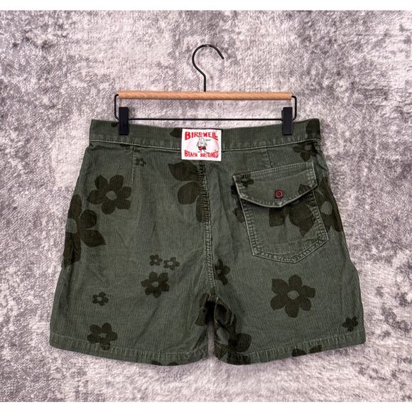 Birdwell Shorts 30 Mens Middy Floral Green Corduroy 5" - Picture 2 of 8